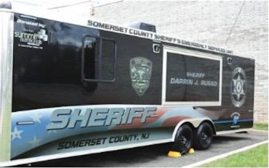 O atrelado obtido mercê do donativo de César dePaço vai agora estar ao serviço de uma unidade especializada do Somerset County Sheriff's Office