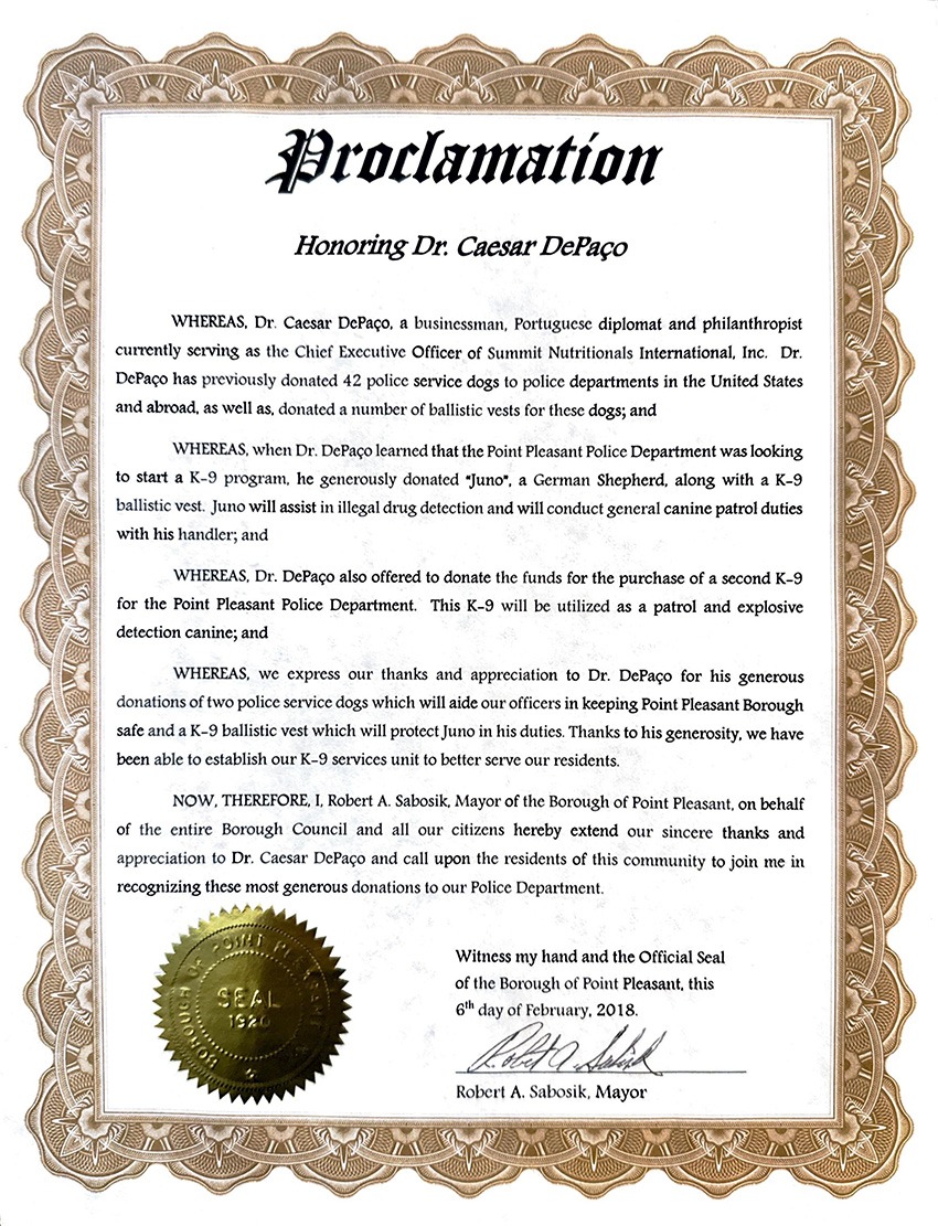 César DePaço's Proclamations | César DePaço - International Businessman