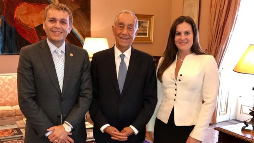 César e Deanna DePaço com o Presidente da República, Marcelo Rebelo de Sousa | César DePaço