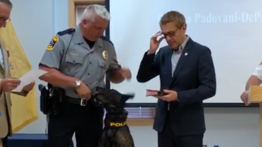 César e Deanna DePaço doam cão a brigada de Polícia nos Estados Unidos | César DePaço